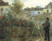 Pierre-Auguste Renoir Monet Painting in his Garden oil painting reproduction